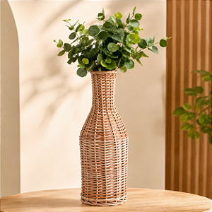 Vaso De Vime De Mesa Reto Pequeno Sem Verniz Decoração