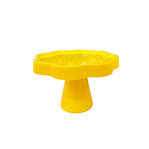 Boleira Flor Plástico Cone Amarelo Decoração Festas