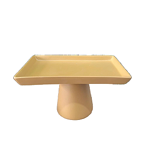 Mini Prato Chicago Retangular Pé Redondo Doce De Leite