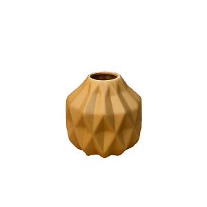 Mini Vaso Geométrico Doce De Leite Fosco Decorativo Flor