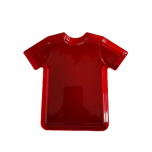 Bandeja Camisa Futebol Plástico Vermelho Decoração Festas