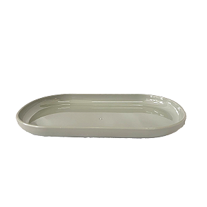 Bandeja Oval  Plástico 22x13 Cinza Decoração Festa