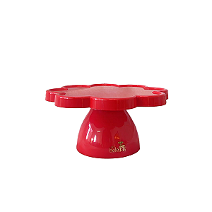 Boleira Flower Só Boleiras Pequeno 23x12 Vermelho  Decoração