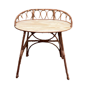 MESA DE VIME OVAL PALITO SEM VERNIZ