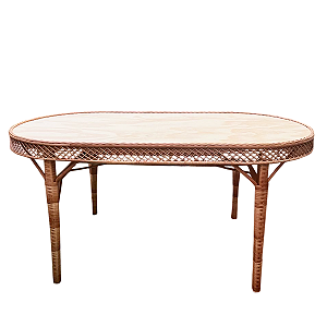 MESA OVAL DE VIME BORDA TRABALHADA 1,60M SEM VERNIZ
