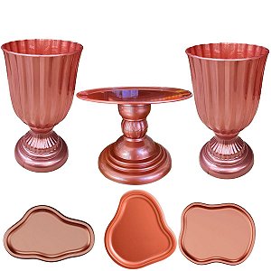 Kit Dubai Orgânico Rose Gold Para Mesas Festas Peças Variadas