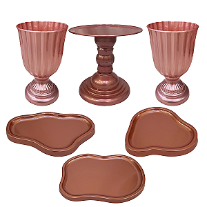 Kit Dubai Orgânico Rose Gold Para Mesas Festas Peças Variadas