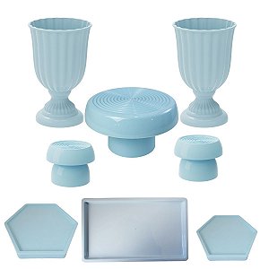 Kit Festa Dubai Azul Candy Para Mesas Festas Peças Variadas