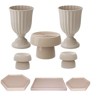 Kit Festa Dubai Bege Para Mesas Festas Peças Variadas