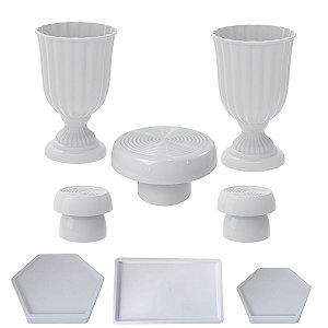 Kit Festa Dubai Branco Para Mesas Festas Peças Variadas