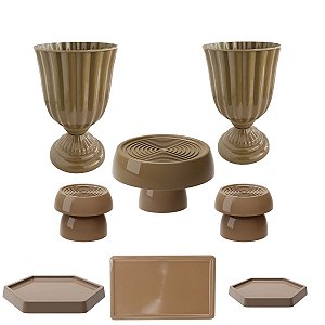 Kit Festa Dubai Noz Moscada Para Mesas Festas Peças Variadas