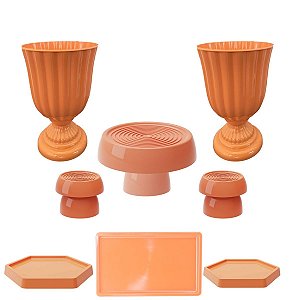 Kit Festa Dubai Papaya Para Mesas Festas Peças Variadas