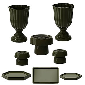 Kit Festa  Dubai Verde Eucalipto Festas Peças Variadas