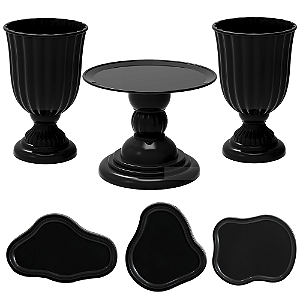 Kit Dubai Orgânico Preto Para Mesas Festas Peças Variadas