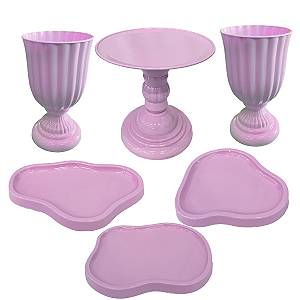 Kit Dubai Orgânico Rosa Candy Mesas Festas Peças Variadas