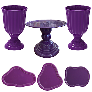 Kit Dubai Orgânico Roxo Para Mesas Festas Peças Variadas