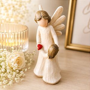 Anjo Bege Com Menininha E Coração Decoração Festas