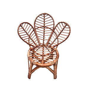 Cadeira De Vime Flor 3 Pétalas Infantil Sem Verniz Decoração