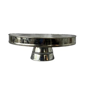 Boleira Metal Galvanizado Borda para Baixo 30cm Decoração