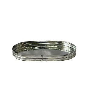 Bandeja Metal Galvanizado Oval Decoração Enfeite Festa
