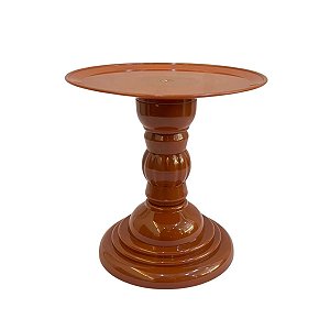 Prato Dubai Boleira 22x17 Plástico Marrom Decoração Festa