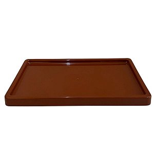Bandeja Retangular Dubai Plástica Marrom Decorativa Festa