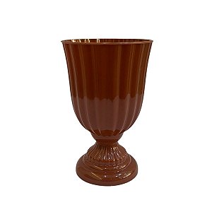 Vaso Plástico Dubai Pequeno Marrom Decorativo Flores Jardim