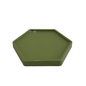 Bandeja Sextavada Dubai Plástica Verde Menta Grande Festa