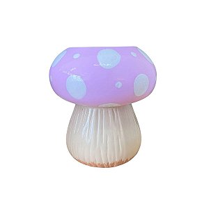 CACHEPOT CERAMICA COGUMELO ROSA BEBE GRAMA BEGE