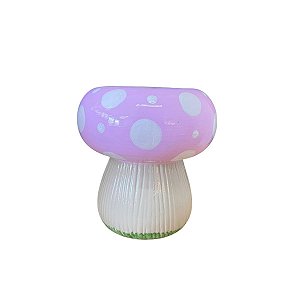 CACHEPOT CERAMICA COGUMELO ROSA BEBE GRAMA VERDE