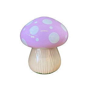 COGUMELO CERAMICA ROSA BEBE GRAMA VERDE