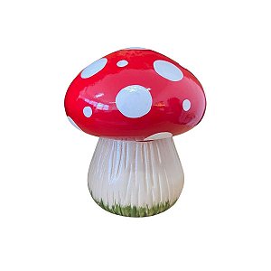 COGUMELO CERAMICA VERMELHO GRAMA VERDE