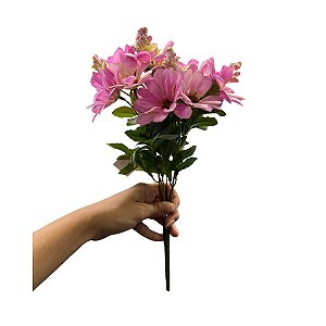 Buque Margarida Rosa Flor Artificial Para Decoração