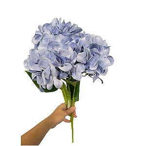 Buque Hortencia Azul Escuro Flor Artificial Para Decoração