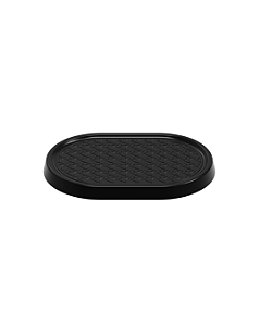 Bandeja Plástica Oval Tela Indiana Preto Decorar Festa