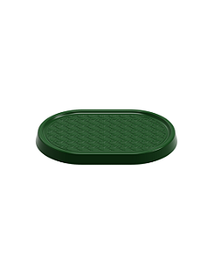 Bandeja Plástica Oval Tela Indiana Verde Decorar Festa