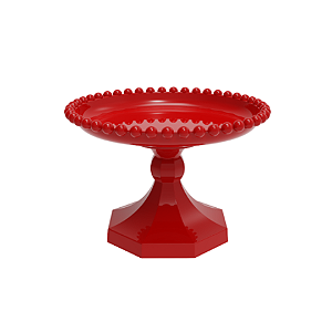 Mini Boleira Pérola Plástico Vermelho Decoração
