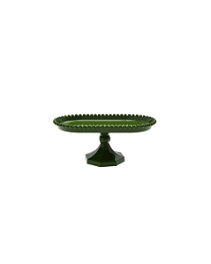 Boleira Pérola Oval Plástico Verde Oliva Decoração