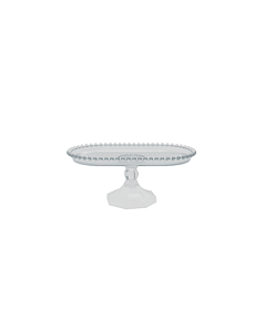 Boleira Pérola Oval Plástico Transparente Decoração