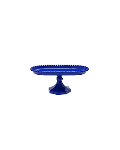 Boleira Pérola Oval Plástico Azul Turquesa Decoração