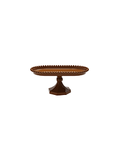 Boleira Pérola Oval Plástico Marrom Decoração