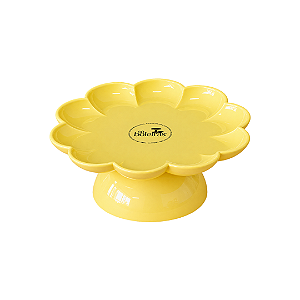 Boleira Flor Com Pé  Pequeno Amarelo Butter Só Boleiras Decorativo