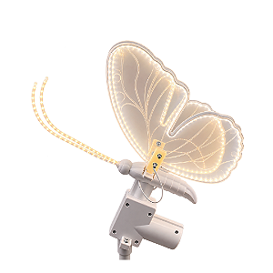 Borboleta led bivolt 40cm movimento com pedestal chão baixo