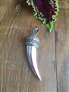 Pingente De Dente Médio Boho - Prata 925