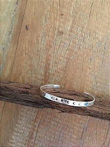 Bracelete Ajustável Fases da Lua - Prata 925
