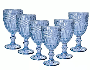 Conjunto 6 Taças Vidro para água Brand Azul Escuro 345ml