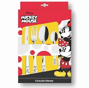 Conjunto Talheres 24 Peças Disney - Faqueiro Mickey Minnie