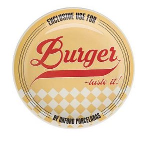 Prato Raso Hambúrguer Burger Amarelo