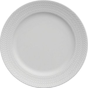 Prato Sobremesa Chevron Branco
