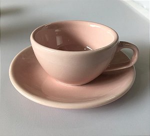 Xícara de chá com pires Rosa 150ml